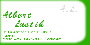 albert lustik business card